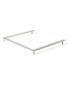 Specht's square, stainless steel cup rail accessory for a Linea Mini espresso machine. 