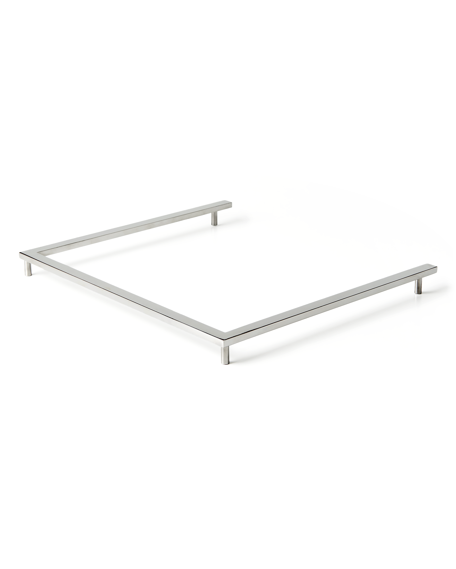 Specht's square, stainless steel cup rail accessory for a Linea Mini espresso machine. 